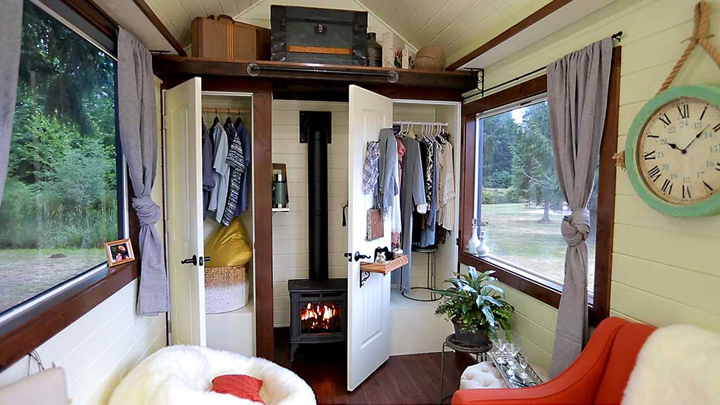 Closets in the Cozy Cottage custom tiny home