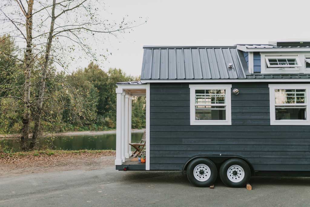 Outside view of the Tiny Heirloom Genesis custom tiny house