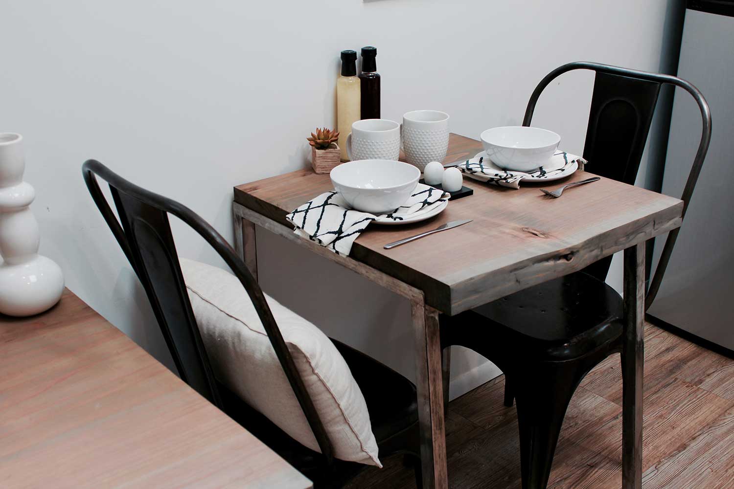 Two-person dining table in the Midcentury Modern Tiny Home