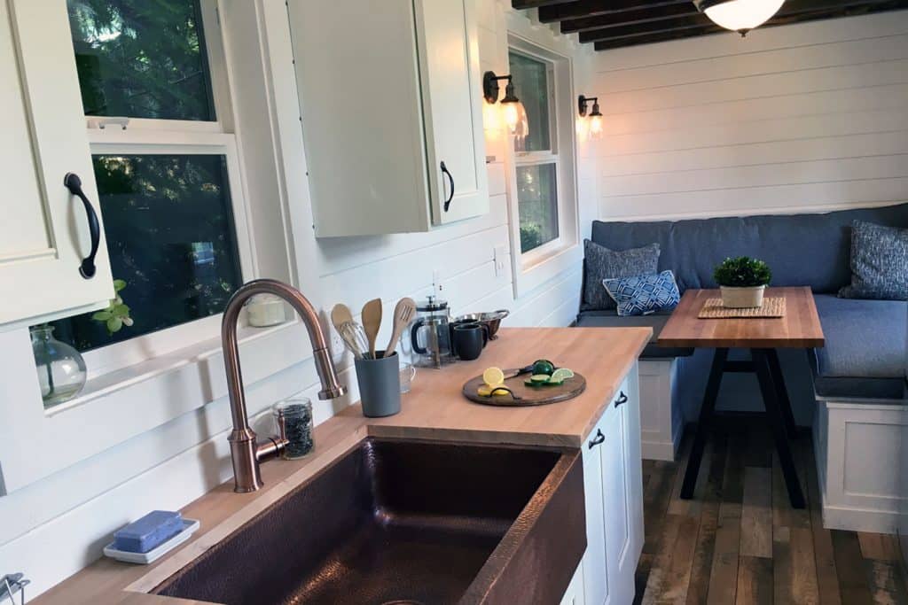 Kitchen in the Rocky Mountain Home custom tiny house