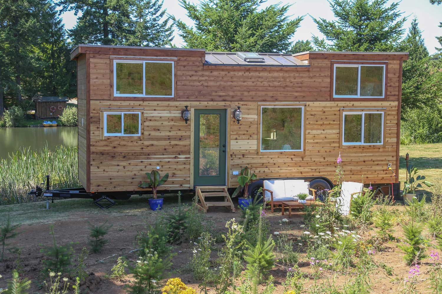 Outside view of the Tropical Getaway custom tiny house