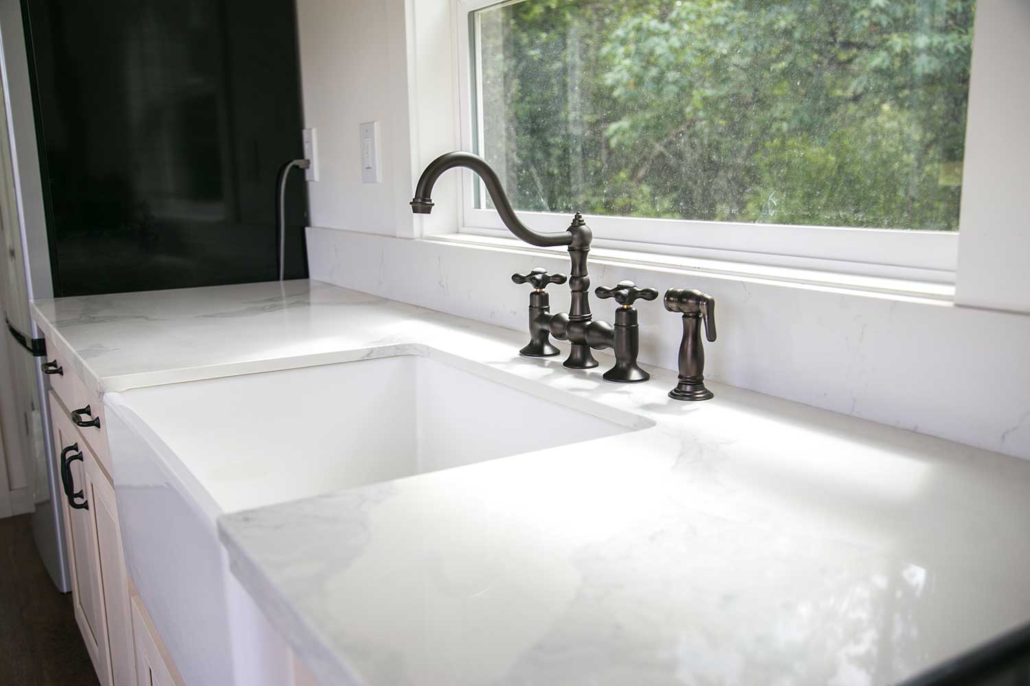 Sink in the Maribelle Blue custom tiny home