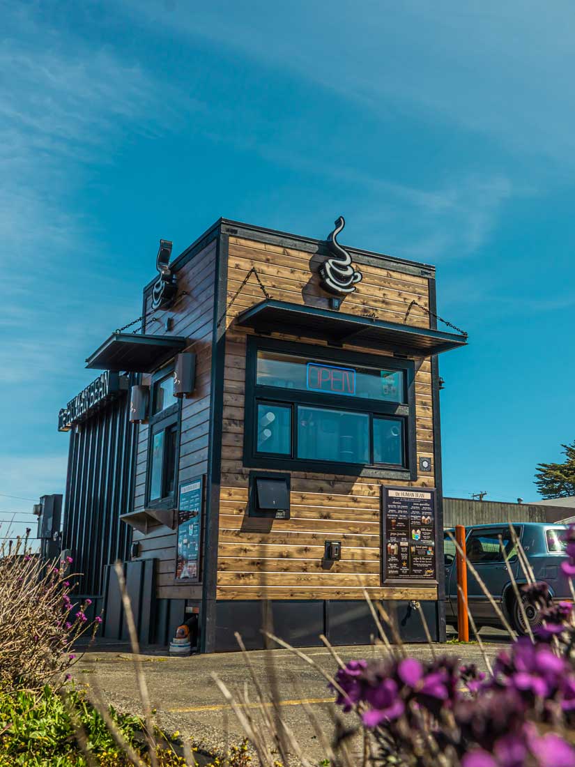 Exterior of a tiny home business coffee stand built by Tiny Heirloom