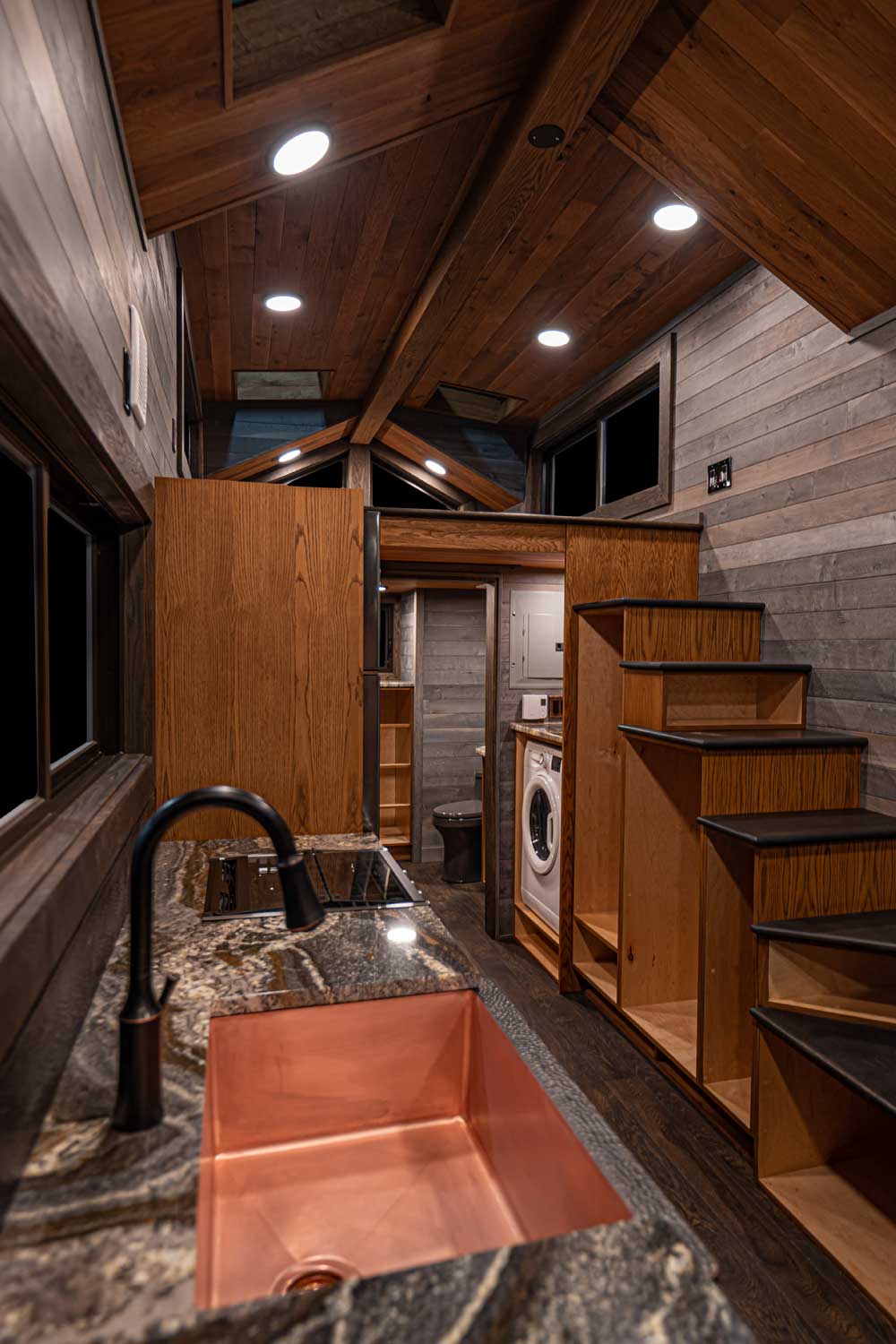 Interior of the Nirav custom tiny home